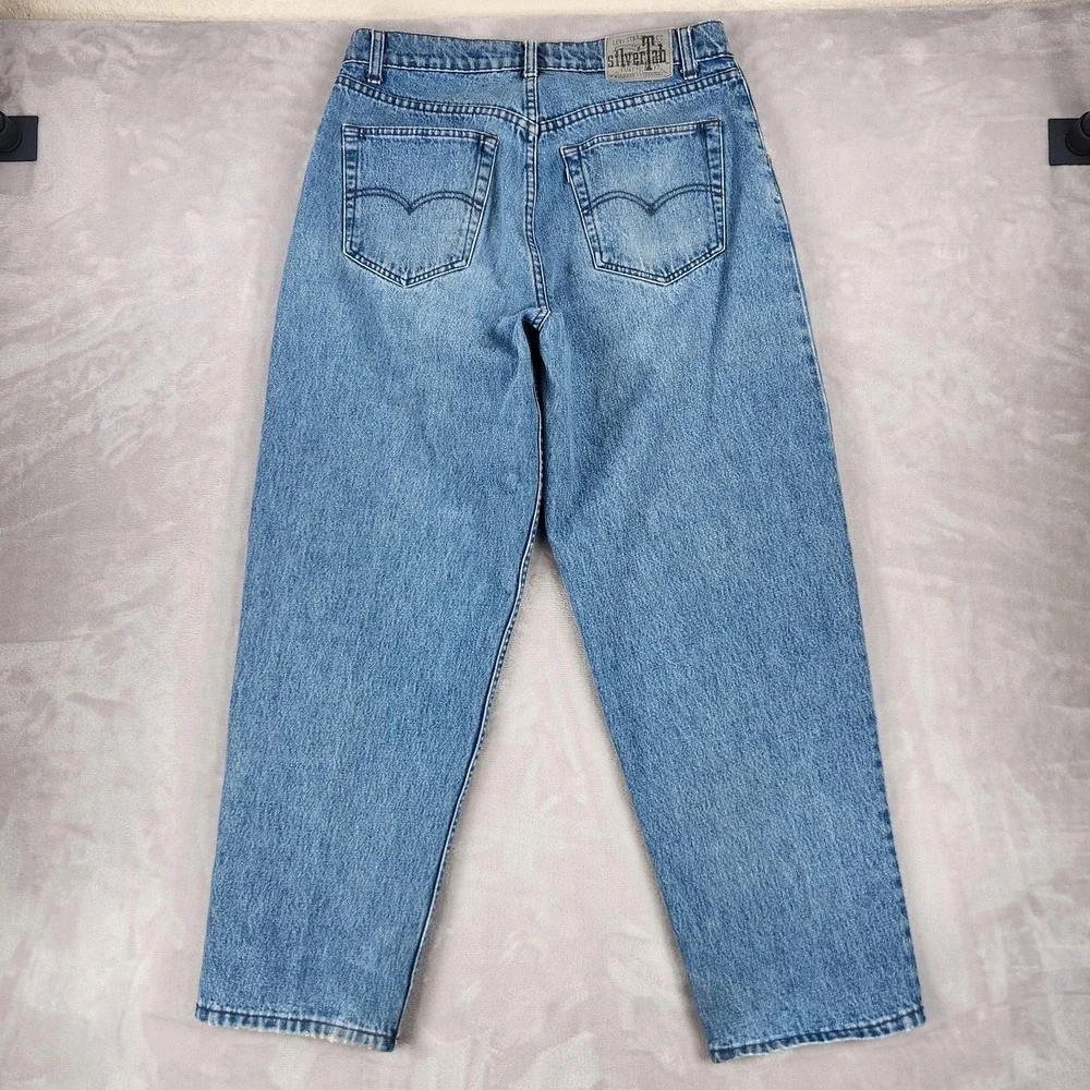 Vintage Levis SilverTab Baggy Jeans Mens 34x30 Medium Wash Relaxed Tapered 90s